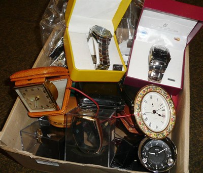 Lot 341 - A quantity of wristwatches and travelling clocks