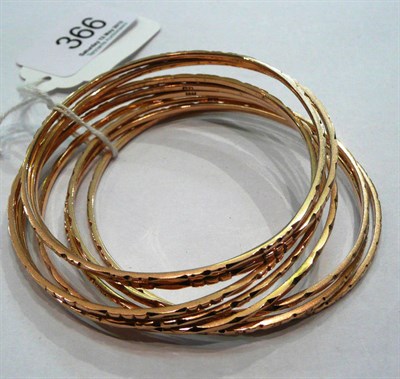 Lot 366 - Eight patterned bangles