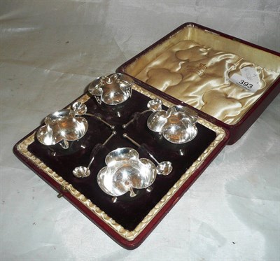 Lot 393 - Silver salts in fitted case with spoons