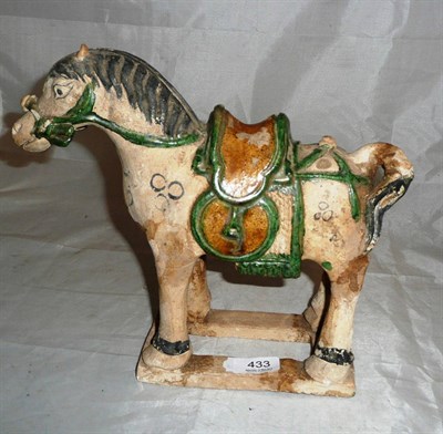 Lot 433 - A polychrome painted Tang-style horse