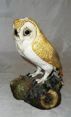 Lot 434 - Royal Crown Derby matt glazed ornament of a barn owl (a.f.)