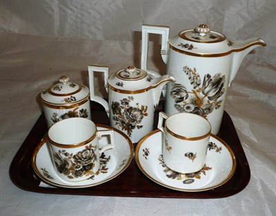 Lot 436 - A Meissen gilt and floral decorated tea service