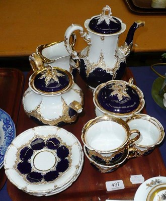 Lot 437 - A Meissen blue and gilt decorated ten piece tea and coffee set