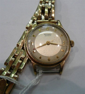 Lot 480 - A 9ct gold Rotary wristwatch on a 9ct gold watch bracelet