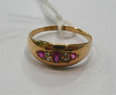 Lot 484 - An 18ct gold ruby and diamond ring