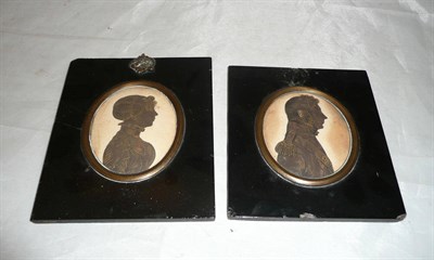 Lot 492 - Two silhouettes portraits