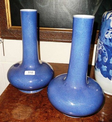 Lot 512 - Pair of 19th century bottle vases with blue Kangxi marks