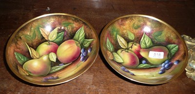 Lot 518 - A Baroness fine china pair of bowls, painted by J.Mattram, 22cm diameter