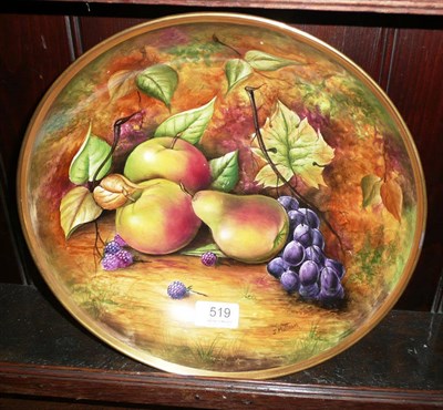 Lot 519 - A Baroness fine china bowl, painted by J.Mattram, 29cm diameter