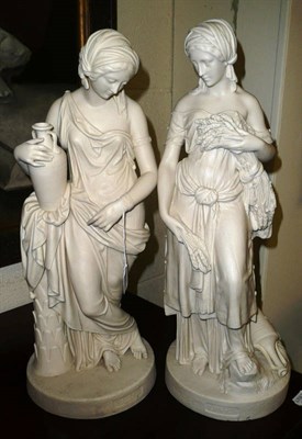 Lot 523 - A pair of Parian figures, Ruth and Rebecca