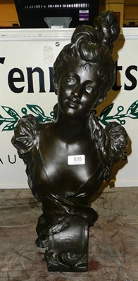 Lot 535 - After Mathurin Moreau, an Art Nouveau style bust of a young lady