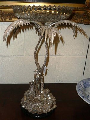 Lot 541 - Silver plate palm tree centre piece