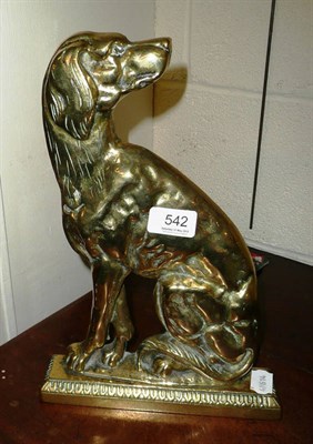 Lot 542 - Brass door stop in the shape of a dog