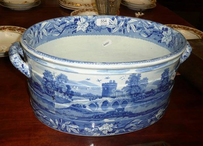 Lot 554 - A Spode blue and white footbath (riveted) tower pattern