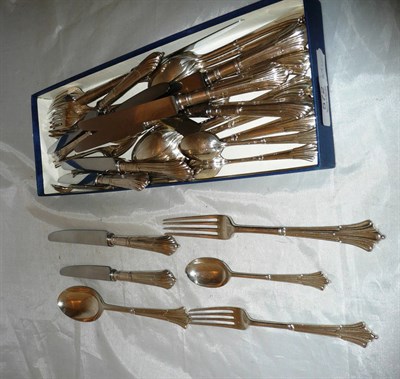 Lot 572 - A Victorian service of flatware, Gibson & Langman for the Goldsmiths & Silversmiths Co, London...