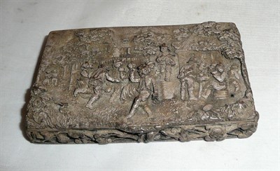 Lot 593 - Tobacco box decorated with figures