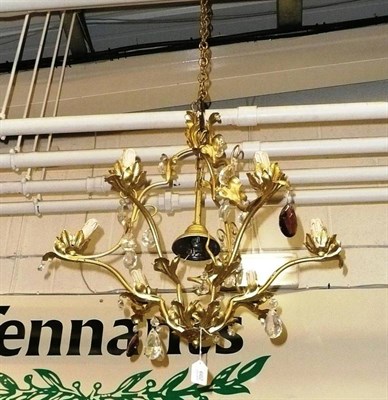 Lot 602 - Decorative gilt metal six branch chandelier