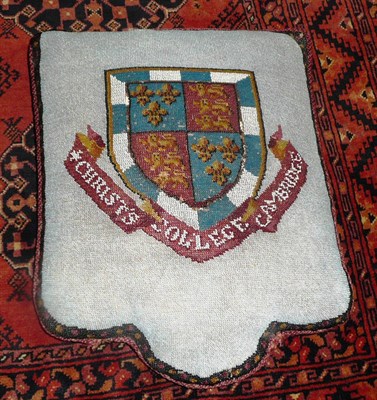 Lot 613 - A Christ's College Cambridge beadwork cushion