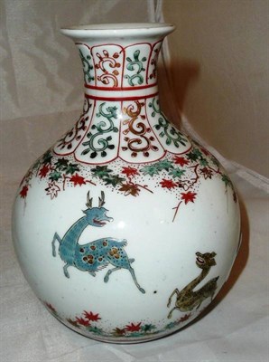 Lot 633 - A Samson of Paris porcelain bottle vase, late 19th century, decorated in Japanese Kakiemon style