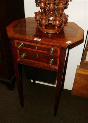 Lot 641 - Satinwood banded work table