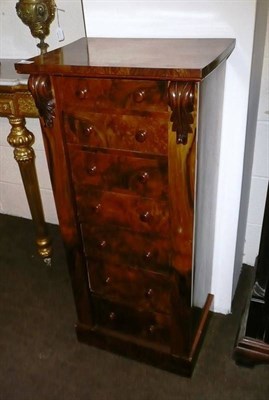 Lot 647 - A Victorian figured walnut Wellington chest