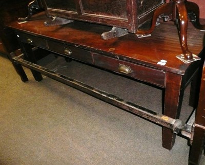 Lot 683 - A 19th century mahogany writing table fitted three drawers