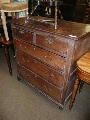 Lot 690 - 18th century oak straight fronted chest of drawers