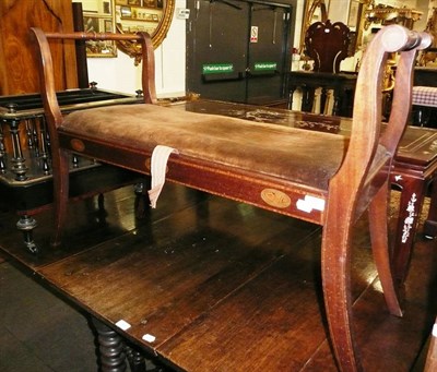 Lot 695 - Inlaid mahogany window seat