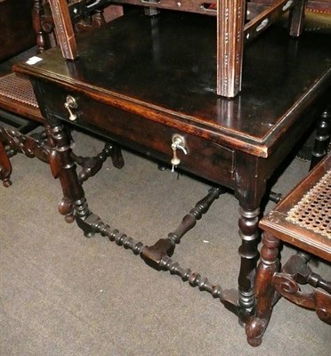 Lot 707 - Early 18th century side table fitted walnut frieze draw