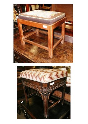 Lot 708 - Music stool and tapestry top stool