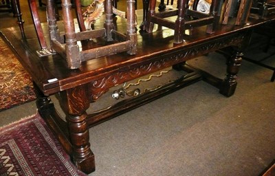 Lot 714 - Dining table with extending leaves (6ft by 3ft extending to 9ft)