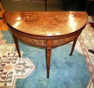 Lot 726 - Dutch marquetry fold over tea table