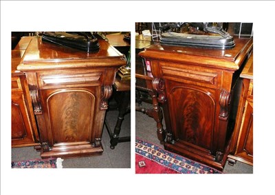 Lot 736 - Pair of Victorian mahogany sideboard pedestals