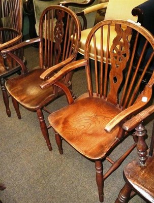 Lot 755 - Pair of Thames Valley style Windsor arm chairs