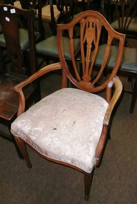 Lot 764 - A satinwood Hepplewhite style inlaid chair