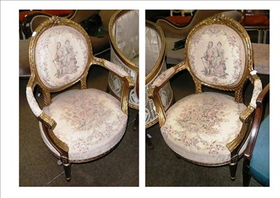 Lot 774 - Two giltwood fauteuils