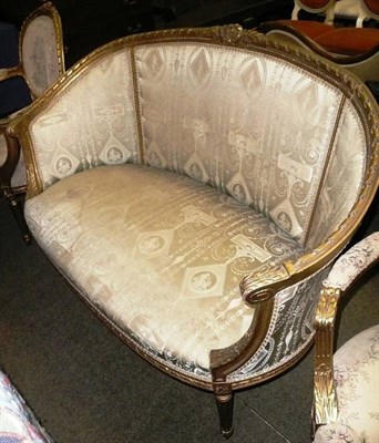 Lot 775 - A French silk upholstered canape