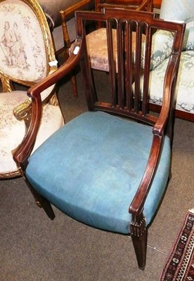 Lot 776 - Georgian mahogany elbow chair