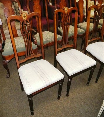 Lot 781 - Set of four Edwardian high back chairs