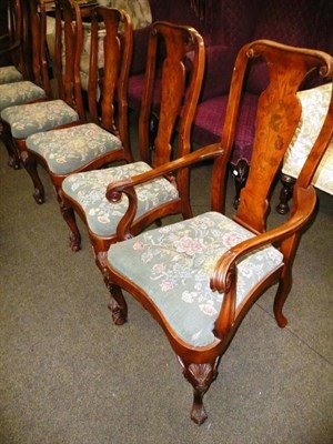 Lot 782 - Set of six Dutch marquetry chairs