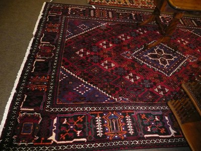 Lot 788 - Joshaghan Rug, Central Persia The stepped lozenge field with diagonal rows of stylised plants...