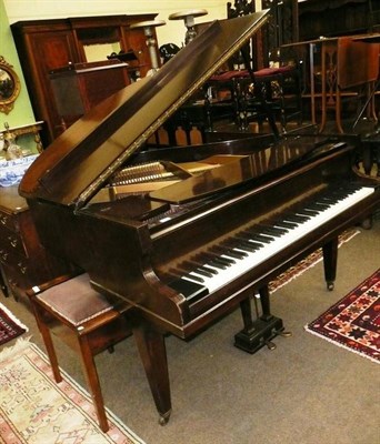 Lot 793 - Challen mahogany cased baby grand piano and music seat