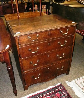 Lot 794 - Georgian oak small four height chest of drawers