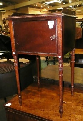 Lot 799 - A Regency mahogany pot cupboard and a small rosewood mirror