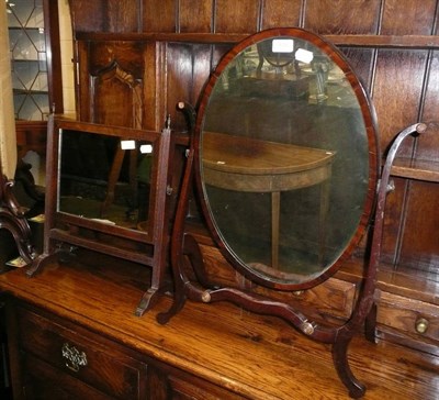 Lot 818 - Two mahogany dressing table mirrors