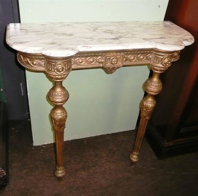 Lot 834 - Gilt marble console table