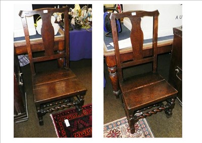 Lot 857 - Pair of oak chairs