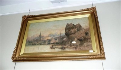 Lot 907 - Gilt Framed Marny watercolour bridge scene