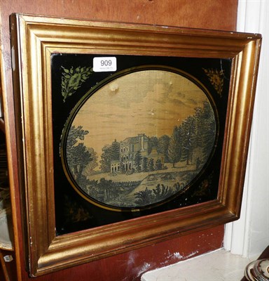 Lot 909 - A silk picture