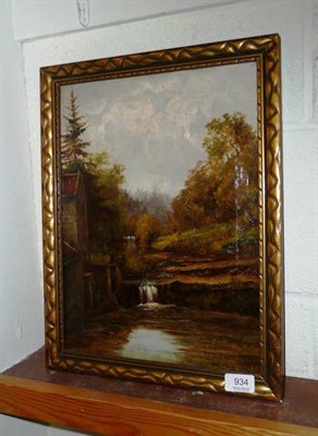 Lot 934 - Robert Clarkson, oil on canvas of a woodland scene